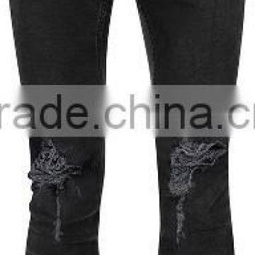 Black Man Jean Fahsion Skinny Jean Men's Ripped Skinny Fit Jeans photo-5