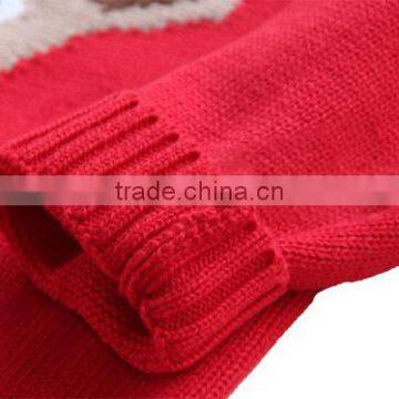 Popular Deer Deisgn Red Christmas Sweater Custom Knitting Patterns Christmas Pullover photo-5