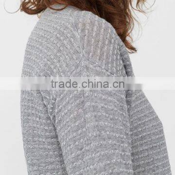 Womens Open Front Wool Custom Button up Cardigan Bamboo Sweater With Wholesale Price photo-4