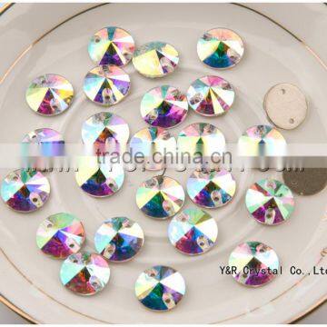 14mm 16mm Decorative Round Clear Glass Crystal Button Sew on Stones photo-3