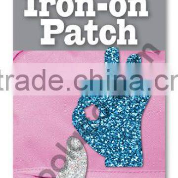 mini Glitter Iron on PU patches Kids iron on patches iron on glitter patches