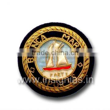 Embroidered bullion wire badges