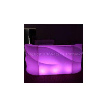 Glowing Modern Wavy Surface LED Bar Counter