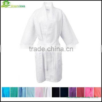 High quality colorful waffle weave hotel bath SPA towel bathrobe