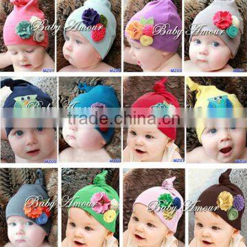 lovely flower knitted baby hat