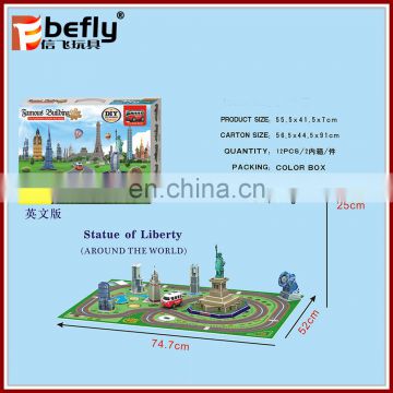 3d Statue of Liberty paper building model with jigsaw puzzle