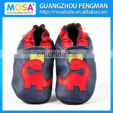 Toddler Boys Dark Blue Genuine Leather Dinosaur Shoes Size 0-4 Years