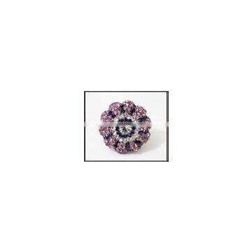 Flower Shape Crystal Lac Finger Ring
