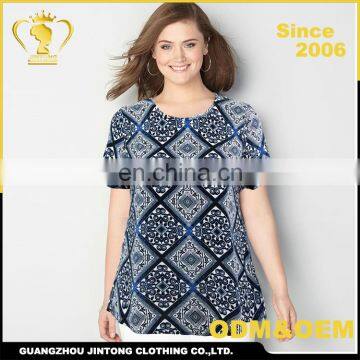 Hot sale Persian rug craft patterns printed design Tee Shirt, fat ladies wear women blouse&top