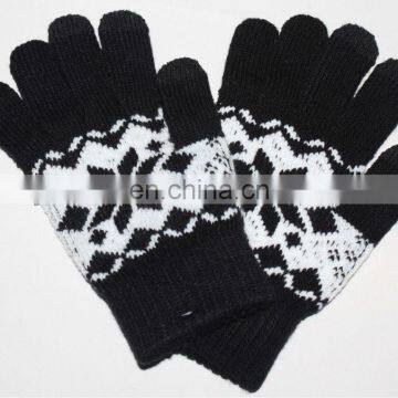 Fashion gloves men stylish winter gloves wholesale jacquard winter gloves JDG-019