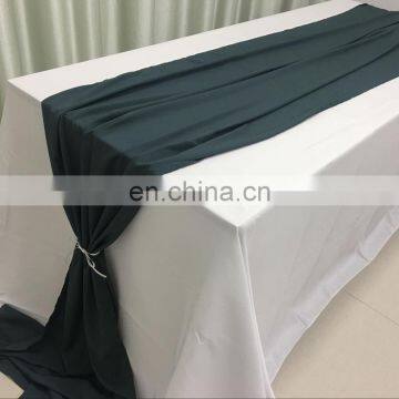 TR041#32 ethnic indian crepe de chine navy blue table runner oriental