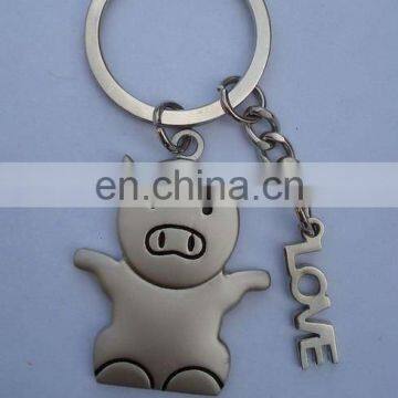 pig style metal animal keychains