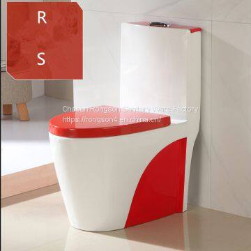 Bathroom ceramic one piece red color toilet