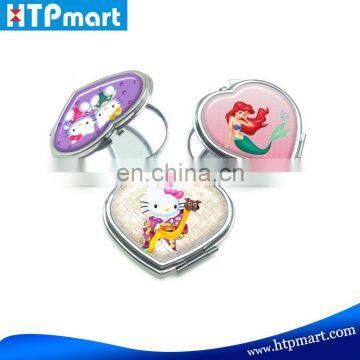 Custom Design Cute Hello Kitty Makeup Tool Heart Shape Mirror Pocket Mirror of Cheap Price