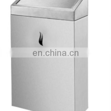 rectangular shape indoor sanitary garbage can stainless trash bin wall mounted or standing