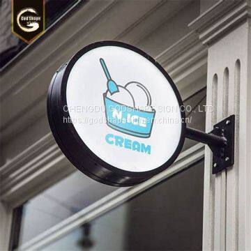 Durable Use Acrylic Round Shape Light Box Signage Round Outdoor Led Light Box Sign photo-4