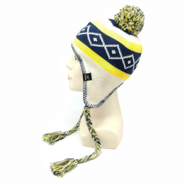 Hat Supplier Custom Earflap Cap Winter Ear Flap Beanie Hat With Two Strings