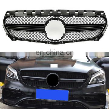 Front Black Grille Grill Fit 2013-15 For Mercedes-Benz W117 CLA200/250 CLA45 AMG