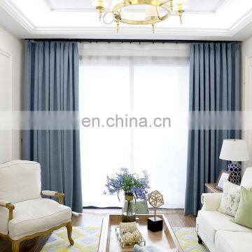 Plaid Blackout Curtain For Living Room Faux Linen Curtains for Bedroom Rideaux Window Customized