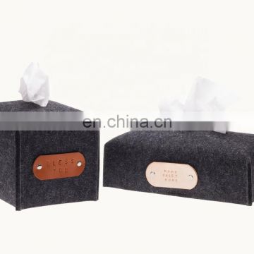 Factory sell simple style wool felt tissue box cover for home decor