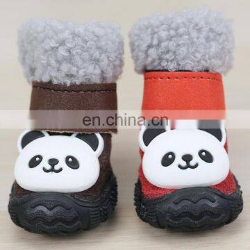 Customize Dog Winter Shoes Small Dog Warm Boots Pet Winter Cotton Velvet Shoes photo-2