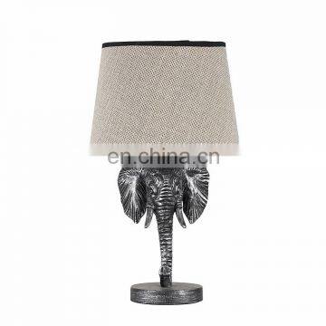 New Arrival Korean Hotel Decoration Modern Table Lamp Elephant Shape Silver Bedside Resin Lamp photo-5