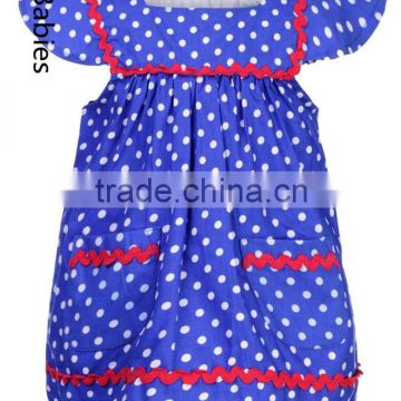 Little girls cotton summer dresses cap sleeves polka dot party dress