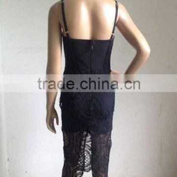 Summer Dress Hot Selling 2015 New Women Elegant and Sey White Lace Evening Party Bandage Dress Bandage Bodycon Women Wearing photo-6