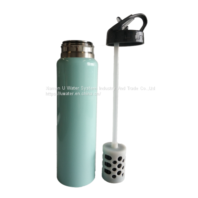 Outdoor activated carbon filter for stainless steel water bottle