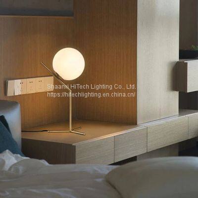 Table Lamp 220v Modern Gold Glass Ball Table Lamps Led Desk Lamp Frosted Glass Table Lamps for Studying Bedroom Bedside Dining photo-2