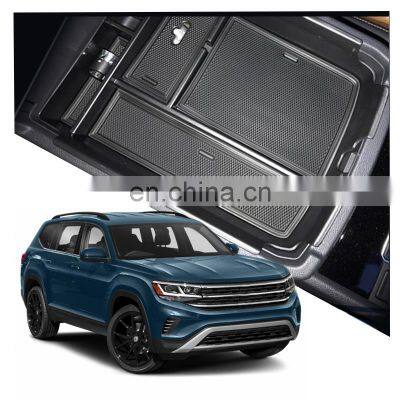 Interior Accessories Parts Silicone Armrest Rest Storage Box Center Control Console Organizer Tray For VW Atlas 2018-2021