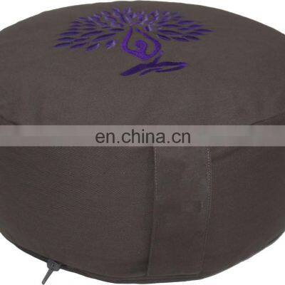 Most Sale Round With Pleated Zafu Meditation Cushion Buckwheat Husk Filling Indian Manufacturer