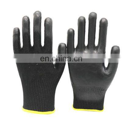 Black Level 5 Class D Micro Foam Nitrile Cut Resistant Gloves With Reinforced Thumb Crotch For Construction Steel Industry