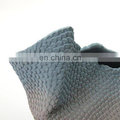 New Style Irregular Surface Folds Gradient Color Living Room Decor Ceramic Vase photo-5