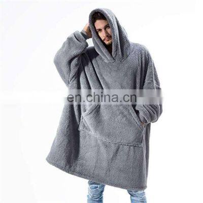 Factory Outlet 2021 Christmas Hooded Fleece Warm Outdoor Cool and Warm Lazy Hedging TV Blanket Couple Pajamas