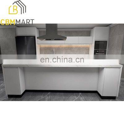 modular kitchen furniture set lacquer white kitchen cupboards modern kitchen cabinets with clean handle-less look