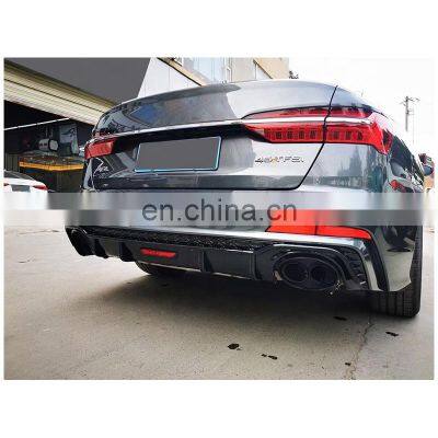 RS6 Rear Diffuser With Tailpipe for Audi A6L C8 High Quality RS6 Style Rear Diffuser for Audi A6 L 2019 2020 2021 photo-5