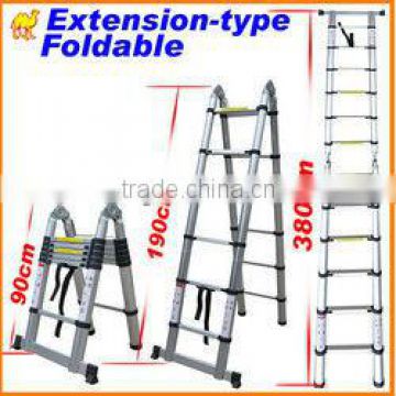 3.8M Multi Purpose Aluminum Ladder Telescoping Extension EN131