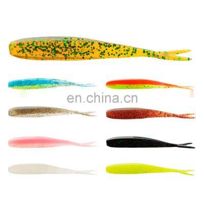 JOHNCOO Good Quality TPE Material  75mm 1.7g Fork Tail Fish Fishing Lures