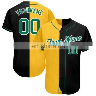 Hot Sale Baseball Wear Sublimation Printing Team Name Logo Number Baseball Tops Customized Stripe Baseball