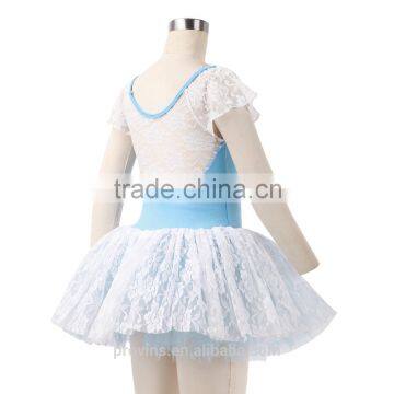 Child Short Sleeve Wedding Lace Tutu Dress photo-3