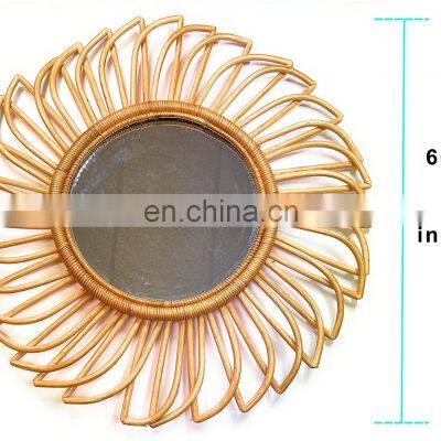 Hot Sale Rattan Round Mirror Wall-Mounted Creative Art Decor Hallway Bathroom Living Room Made in Vietnam