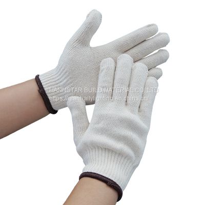 White cotton working gloves Knitted Protective Hand Safety Gloves