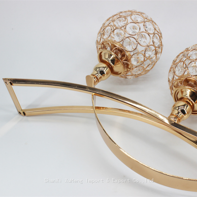 3 Arms Candelabras Crystal Arch Bridge Candle Holders Bowl Tealight Candlesticks Romantic Ornament for Home Wedding Decor photo-2