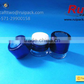 Clear Round Loose Powder Case With Spong Puffs, Transparent Shimmering Glitter Jar With Powder Puffs Cap photo-2