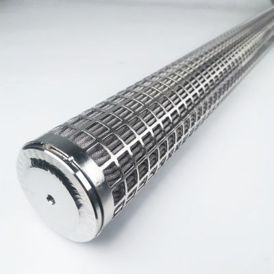 External thread stainless steel sintered felt polyester melt filter element RT-045