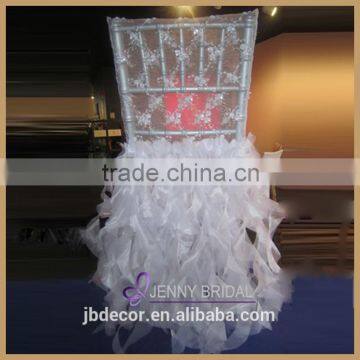 C126 organza ruffle lace wholesale weeding banquet chair cover