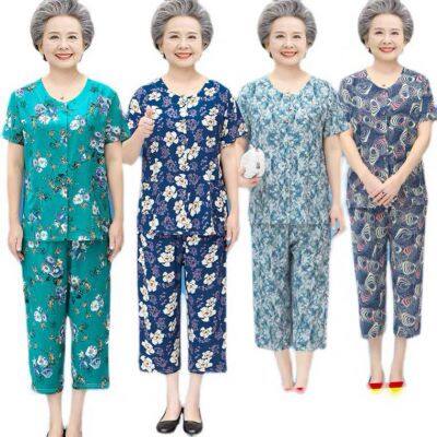 2025 Women's Clothing for Middle - Aged and Elderly People, Stylish Dresses for Moms, Sleeveless or Short - Sleeved, Elegant and Plus - Size Chiffon Dresses With Floral Patterns photo-3