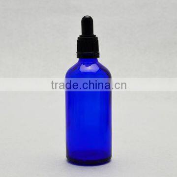 Gold supplier blue glass vial 100ml from Guangzhou China