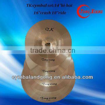 TK cymbal set14"hihat 16"crash 18"ride B10 cymbal